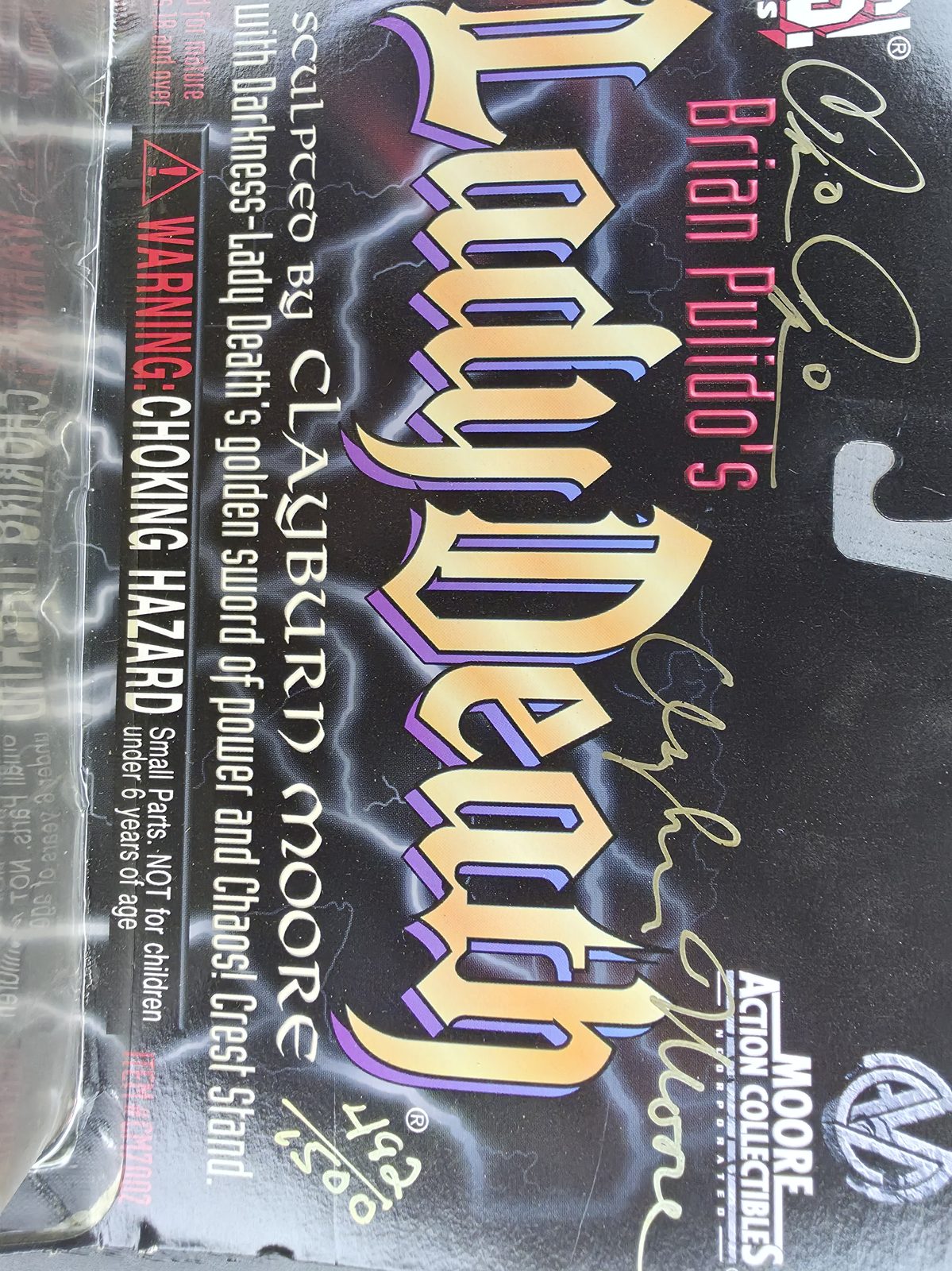 Lady Death signature and number close-up
