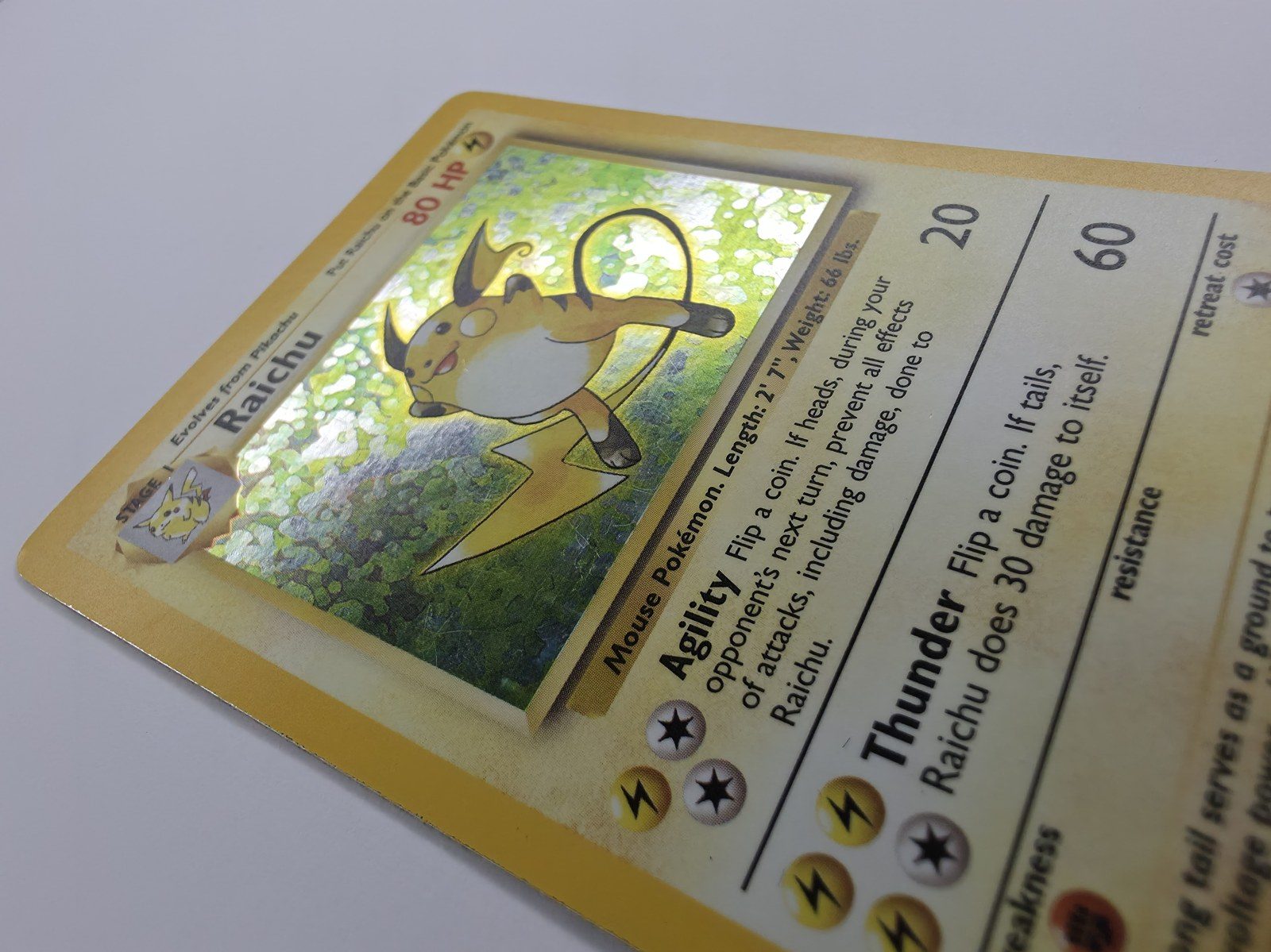 Raichu holo close-up